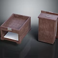 Wooden Tray Table And Cabinet With Door Featuring Simple Design Wood Grain And Decorative Detail