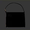Elegant Stylish Black Handbag With Crocodile Texture And Golden Single Handle