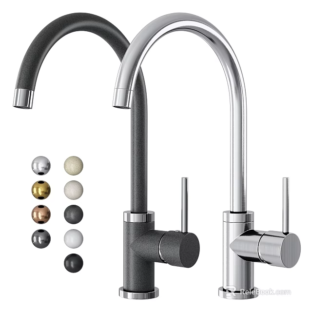 Modern Kitchen Faucet With Multiple Color Options And Sleek Contemporary Design 3d model 