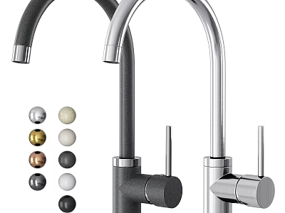 Modern Kitchen Faucet With Multiple Color Options And Sleek Contemporary Design 3d model
