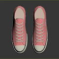 Pink Canvas Sneakers with White Laces and White Sole and Logo on the Upper