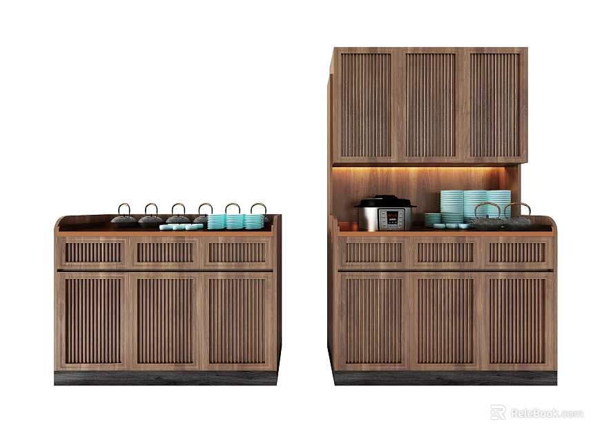 Modern Wooden Shoe Cabinet With Storage Compartments And Sliding Doors 3d model 