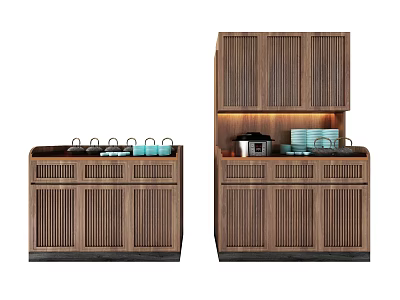 Modern Wooden Shoe Cabinet With Storage Compartments And Sliding Doors 3d model