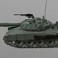 Green Military Tank With Main Gun Turret Tracks And Smoke Launchers