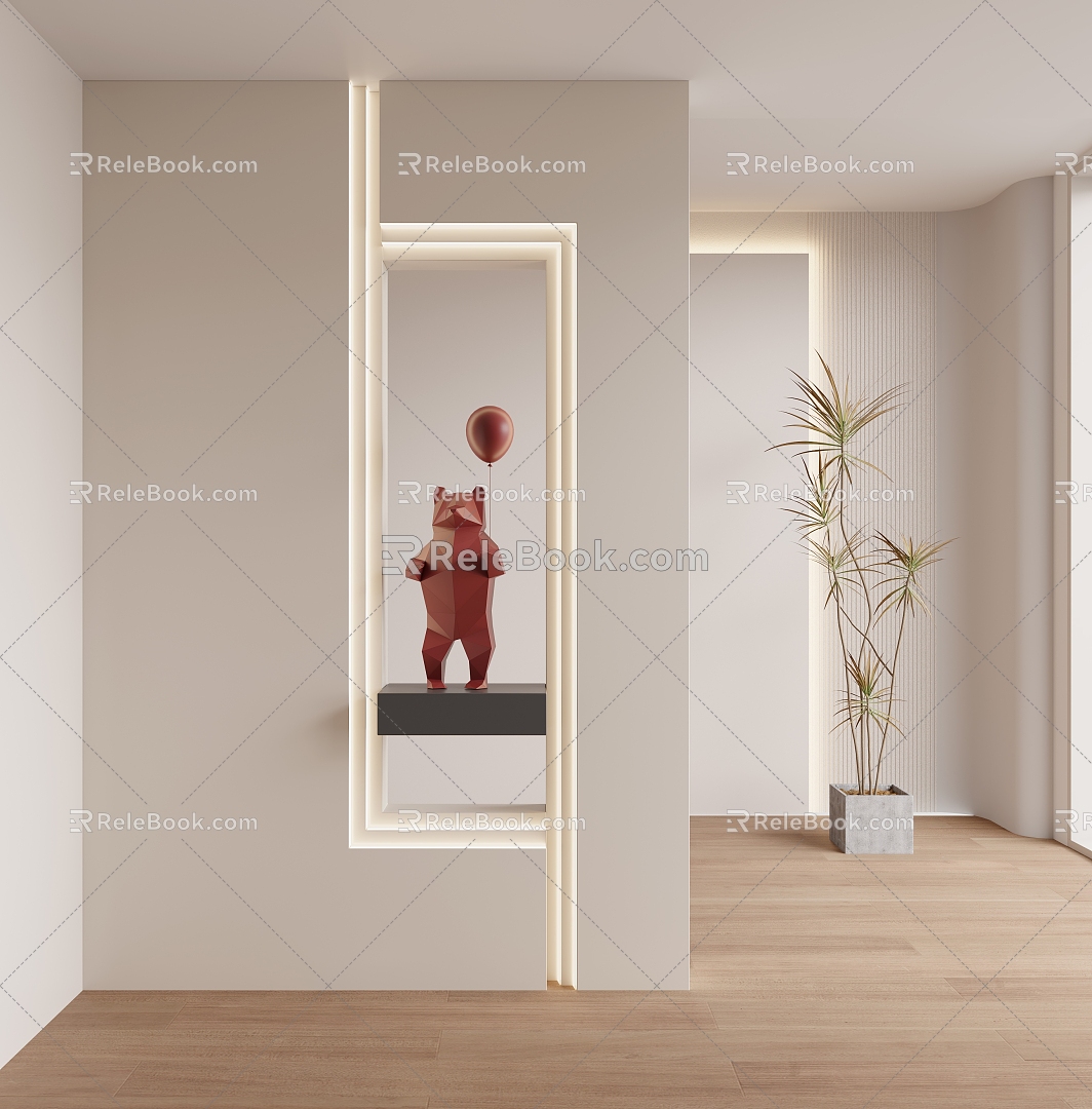 Modern Entrance Shoe Cabinet 3d model