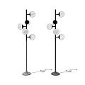 Modern Floor Lamp With Multiple Round Light Globes And Tall Stand Design 3d model
