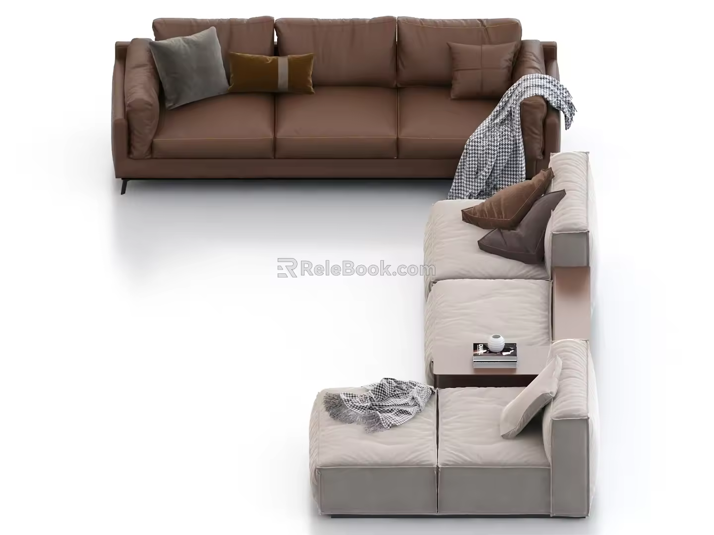 Sofa Combination Multiplayer Sofa Leather Sofa Corner Sofa 3d model