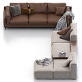 Sofa Combination Multiplayer Sofa Leather Sofa Corner Sofa 3d model