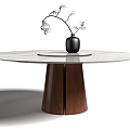 Modern Dining Table Round Table Round Table Ornaments Jewelry Rock Plate Dining Table 3d model