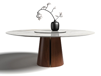 Modern Dining Table Round Table Round Table Ornaments Jewelry Rock Plate Dining Table 3d model