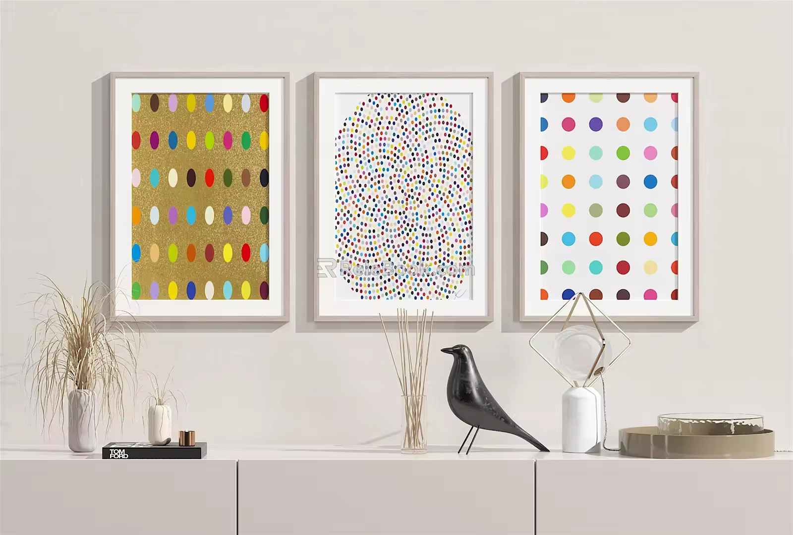 Modern Abstract Painting Abstract Hanging Painting Combination Ornaments 3d model