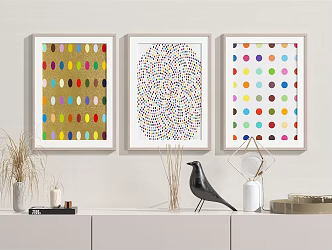 Modern Abstract Painting Abstract Hanging Painting Combination Ornaments 3d model