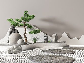 New Chinese landscape sketch rockery waterscape 3d model