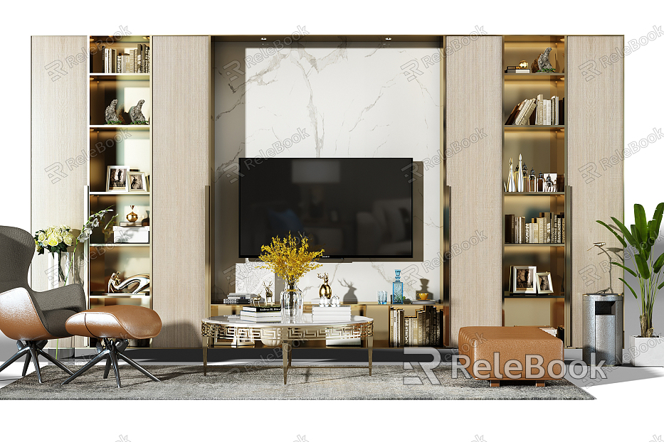 Modern background wall TV wall model