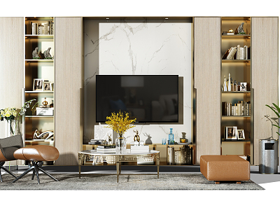 Modern background wall TV wall model