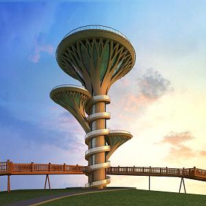 Modern Tower Scenic Sightseeing Tower 3d model