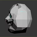 Stylish Low Poly Cat Face Design With Blue Eyes Pink Ears And Sharp Teeth Smile