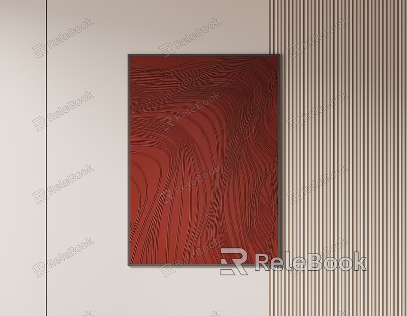 Red Texture Hanging Painting model