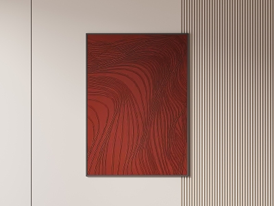 Red Texture Hanging Painting model