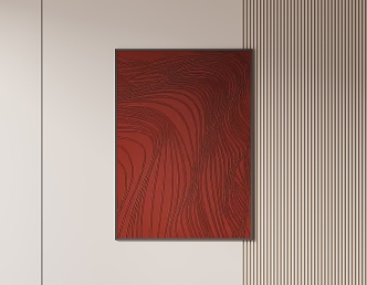 Red Texture Hanging Painting 3d model