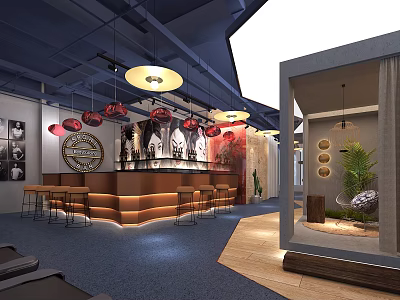 Modern Open Concept Fitness Gym With Training Equipment And Spacious Workout Area 3d model