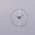 Minimalist Round Clock With Black Dial And Metal Hands On Gray Background