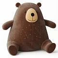 Soft Brown Plush Bear Doll With Chubby Body Smiling Face And White Dots