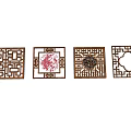 New Chinese-style openwork window 3d model