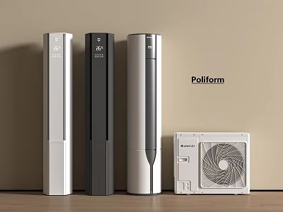 Poliform Standing Air Conditioner Fans Three Modern Units With Mitsubishi Exterior Design 3d model