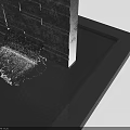 Modern Garden Ornament With Black Stone Wall Flowing Water And Square Pool