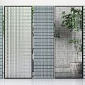 Modern glass brick glass brick partition combination 3d model