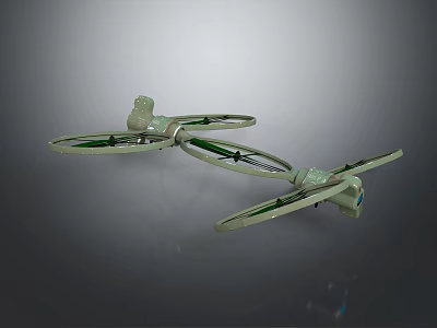 Modern Dual Rotor Drone With Green Blades And Lightweight Body For Aerial Tasks 3d model