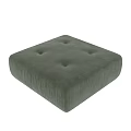 Pair of Green Velvet Tufted Ottomans with Soft Cushion for Living Room Styling