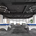 Modern Fitness Gym Interior With Dumbbells Treadmills And Workout Equipment