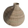 Handcrafted Ceramic Vessels With Earth Tone Textured Surface And Various Sizes 3d model