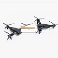 Black Foldable Quadcopter Drones With Propellers And Modern Design 3d model