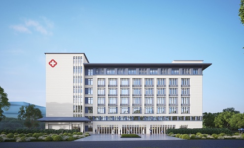 New Chinese Hospital Building Traditional Chinese Hospital Surgery Ward Building 3d model