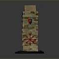 Stone Archway Model With Colorful Bricks Side Windows Grilles And Top Decoration