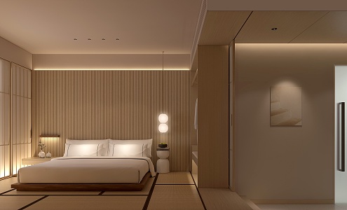 Japanese Guest Room Homestay Hotel Big Bed Room 3d model