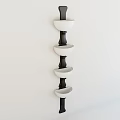 Modern Multi Layer Wall Sconce With White Bowl Shades And Black Frame For Interior Decor 3d model