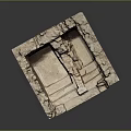 Scenic Landscape of Ancient Ruins With Adobe Walls Square Structure and Remaining Architecture
