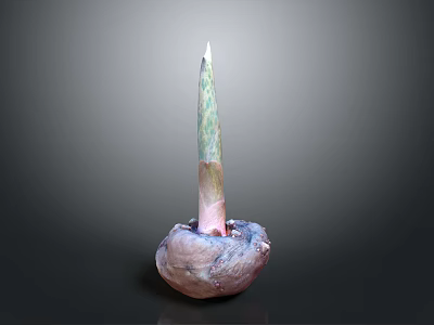 Colorful Decorative Candle With Unique Artistic Base For Home Living Supplies 3d model