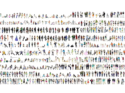 Modern multiplayer character combination 3d model