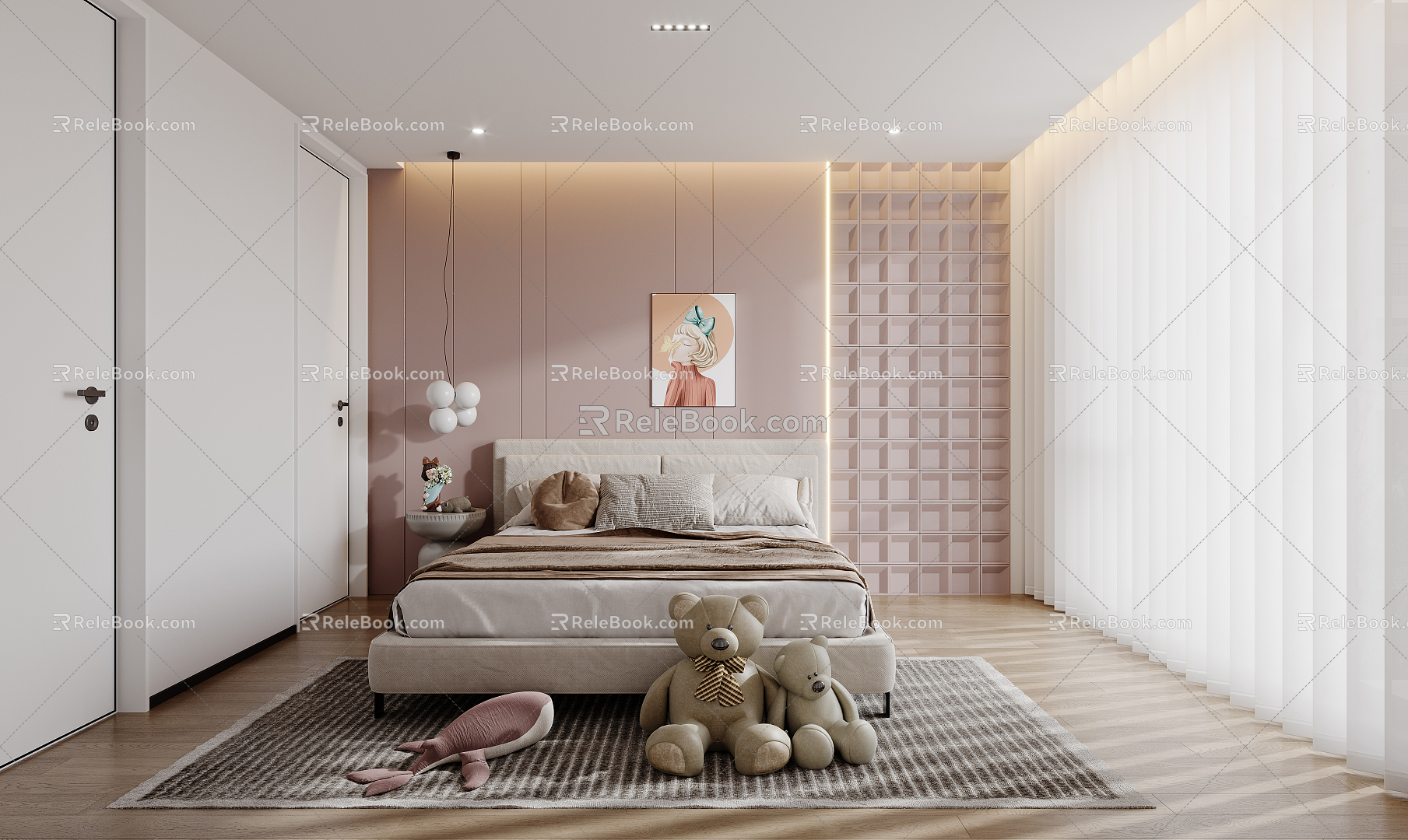 Modern Children's Room Daughter Room 3d model