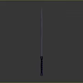 Blue Glowing Sword With Long Blade And Striped Blue Hilt Design