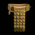 Vintage Leather Belt Design With Intricate Metal Buckle And Decorative Golden Rivets