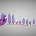Purple Crystal Decorative Ornament Set with Various Sizes and Shapes for Home Decor