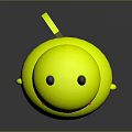 Cute Yellow Chubby Round Game Character With Black Ears Red Cheek Dots And Smiling Face