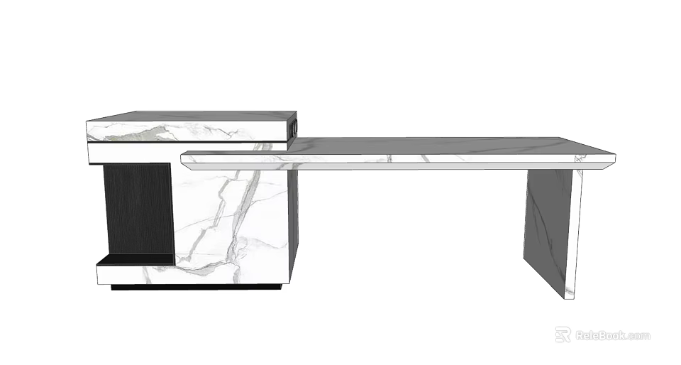 Modern Dining Table With Marble Top And Sleek Contemporary Design 3d model