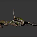 Detailed Artistic Crab With Green Shell And Purple Spotted Legs